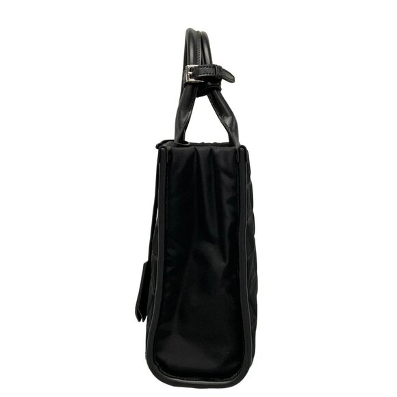 Auth PRADA - 1BA354 Black Nylon Leather Tote Bag - Picture 5 of 16